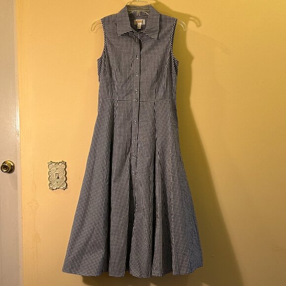 Talbots Dresses & Skirts - Talbots Petite Fit & Flare Sleeveless Dress, B & W Gingham, Button front, Size 4